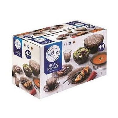 44 részes Beau Rivage üveg étkészlet füstszínben