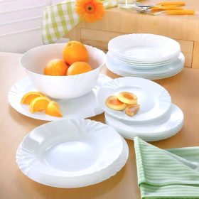   19 részes Luminarc Cadix üveg étkészlet (fehér színben)