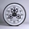 Fogaskerekes falióra 48 cm – steampunk clockwork stílus, fekete fém és fa dizájnnal