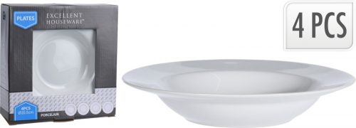 * Porcelán mélytányér 4db-os 20,5cm-es fehér