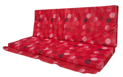 Hintaágy párna 150 cm + tető anyag 3 részes lap szivaccsal vörös mintás