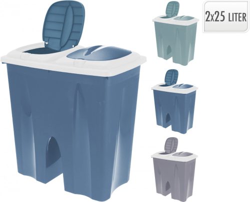 Szelektív szemetes 2*25 L vegyes színben (GY)