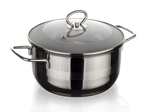 Rozsdamentes lábas üveg fedővel 5 l, Matte New Line
