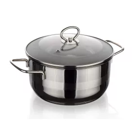 BANQUETT Matte rozsdamentes lábas üveg fedővel (6,5 L-es)