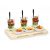 * Előétel kínáló 24x16x2cm 3 üveg tálka+3 porcelán tálka+3 kanál fa tálcán ALPINA