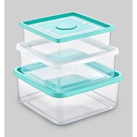   * Multibox ételtároló szett 3 részes zöld-fehér tetővel