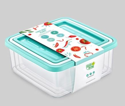 * Multibox ételtároló szett 3 részes zöld-fehér tetővel