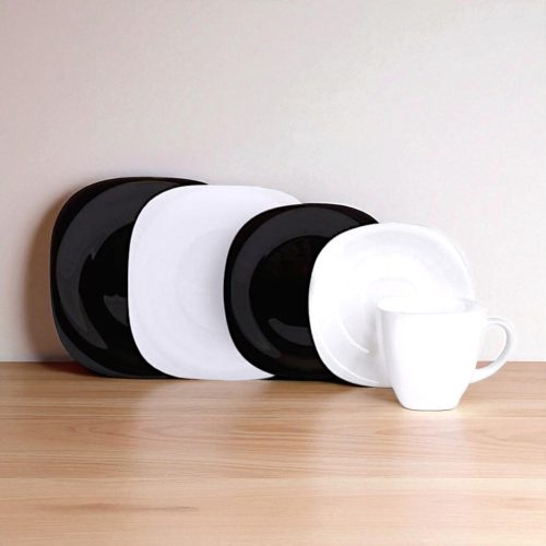 30 darabos Carine étkészlet (fekete-fehér színben)