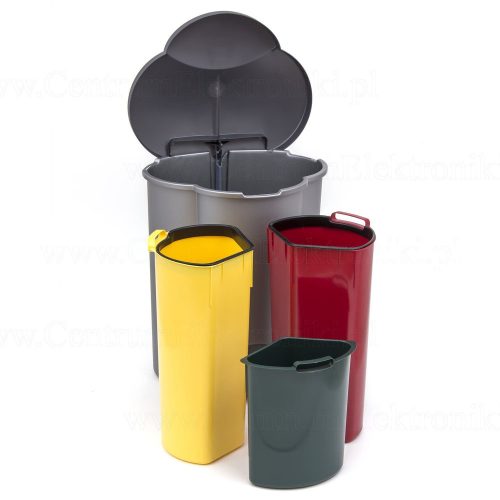 Trio pedálos szemetes 2x17L + 1x6L