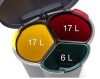 Trio pedálos szemetes 2x17L + 1x6L