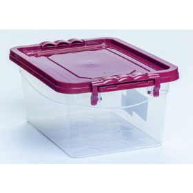 * Tároló doboz bordó tetővel 2 l