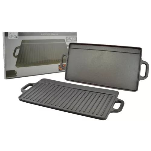 Öntöttvas grill lap (51x24 cm-es)