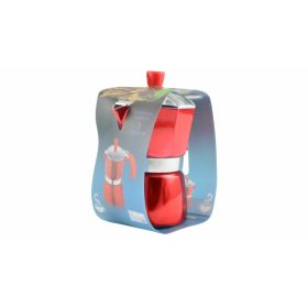 3 személyes kotyogós kávéfőző (piros színben)