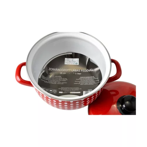Zománcozott lábas fedővel 24 cm-es (6 L-es)