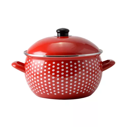 Zománcozott lábas fedővel 24 cm-es (6 L-es)