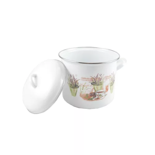 Zománcozott fazék fedővel 20 cm-es (5,2 L-es)