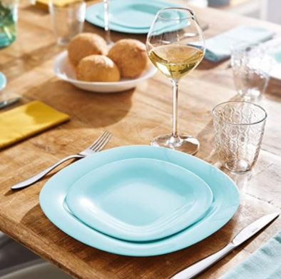 Étkészlet CARINE 18 részes türkiz