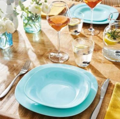 Étkészlet CARINE 18 részes türkiz