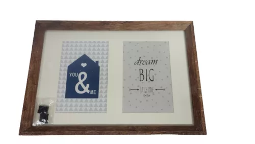 Képkeret 2 részes 10x15cm barna (V)