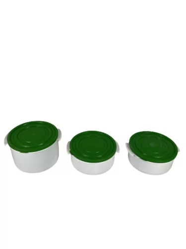 Ételhordó 2+1 zöld-fehér (V)