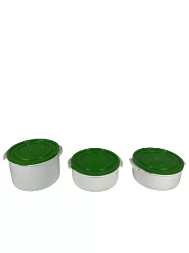 Ételhordó 2+1 zöld-fehér (V)