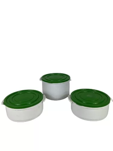 Ételhordó 2+1 zöld-fehér (V)