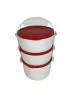 Ételhordó 2+1 piros-fehér (V)