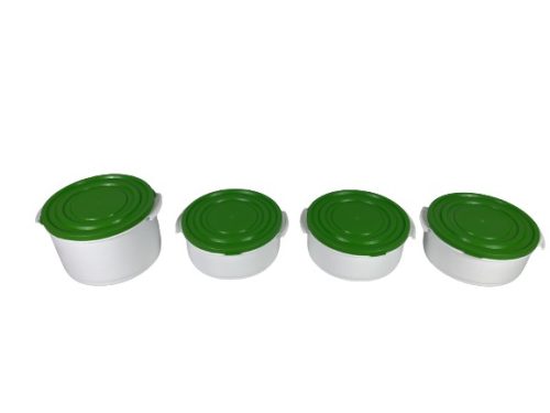 Ételhordó 3+1 zöld-fehér (V)
