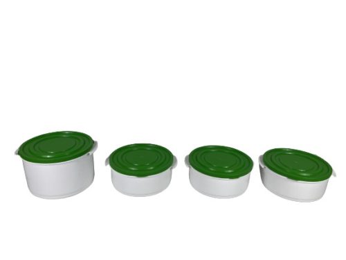 Ételhordó 3+1 zöld-fehér (V)