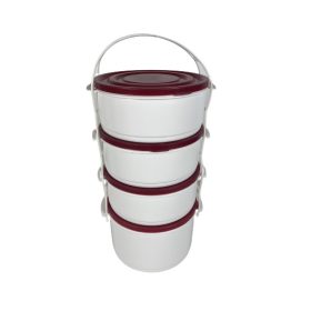Ételhordó 3+1 lila-fehér (V)