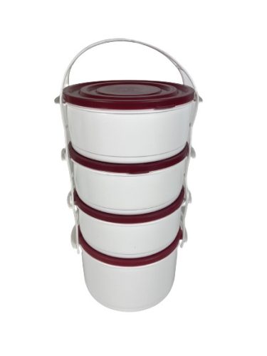 Ételhordó 3+1 lila-fehér (V)