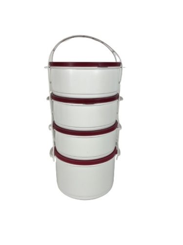 Ételhordó 3+1 lila-fehér (V)