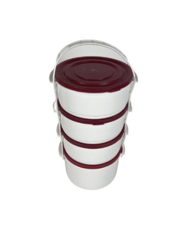 Ételhordó 3+1 lila-fehér (V)