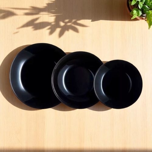 18 részes Zelie étkészlet (fekete színben)