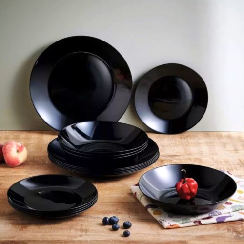 18 részes Zelie étkészlet (fekete színben)
