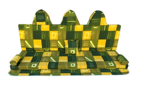 Hintaágy párna HERCULES típusú hintaágyhoz kockamintás zöld-sárga