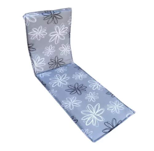 Napozóágy párna,strand párna virág mintás szürke
