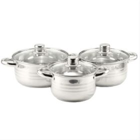   6 részes Perfect Home Star rozsdamentes edénykészlet üvegfedővel