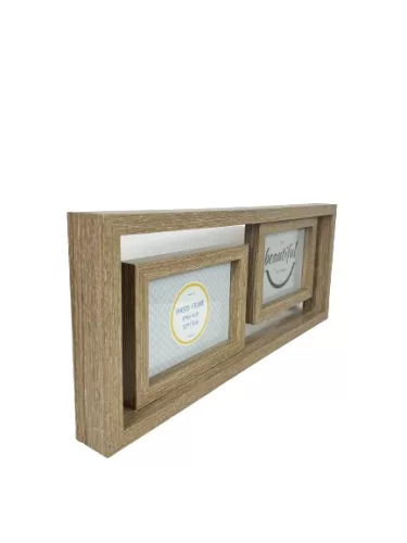 Képkeret 2 képhez barna