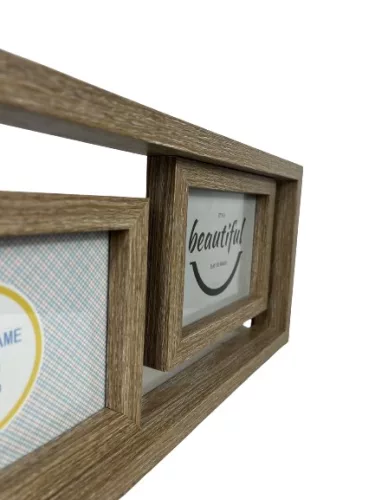 Képkeret 2 képhez barna