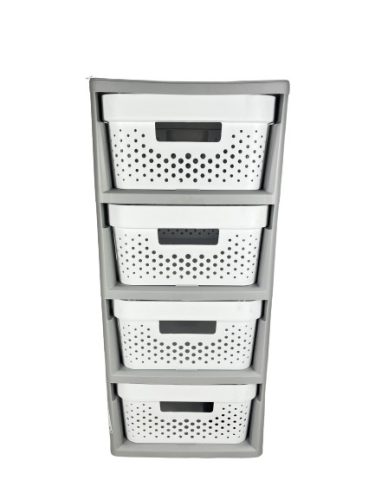 Tároló fiókos 4x11 L Infinity szürke-fehér