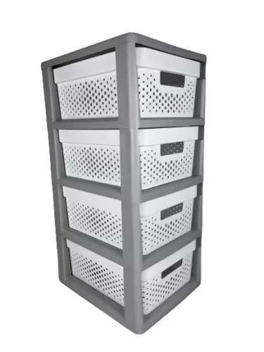 Tároló fiókos 4x11 L Infinity szürke-fehér