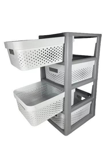 Tároló fiókos 4x11 L Infinity szürke-fehér