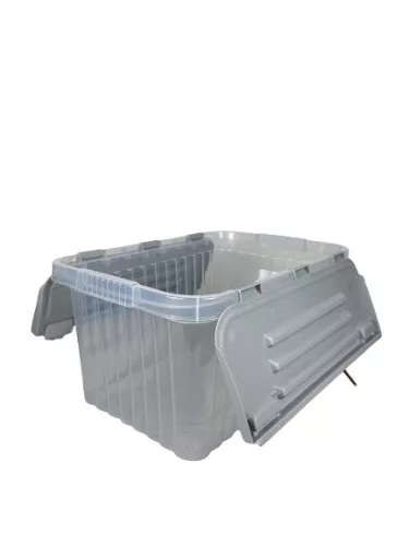 Tároló fedéllel csatos 18 L szürke (KKS)