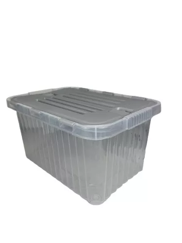 Tároló fedéllel csatos 18 L szürke (KKS)