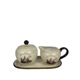 Cukor és tejtartó aljjal kerámia (KKS)