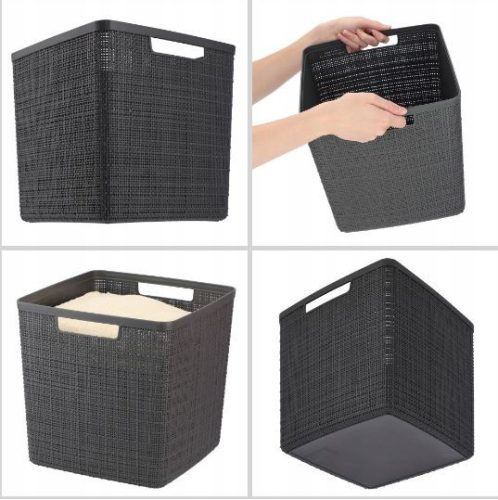 Tároló 28x28x27cm CUBE szürke (KKS)