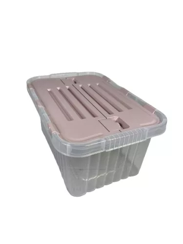 Tároló fedéllel csatos 10 L pink (KKS)