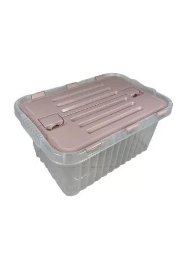 Tároló fedéllel csatos 10 L pink (KKS)