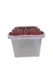 Tároló fedéllel csatos 18 L piros (KKS)